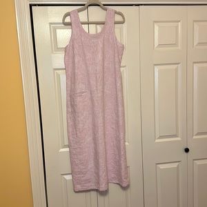 Flax pink & white stripe linen maxi dress.  Size S